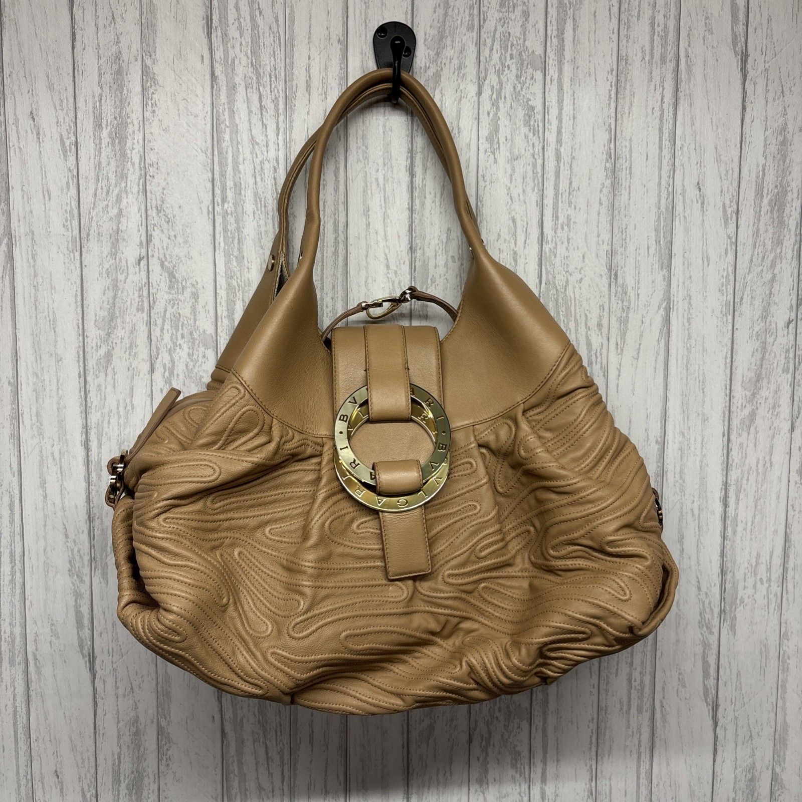 Bvlgari Chandra Handbag Tan Hobo